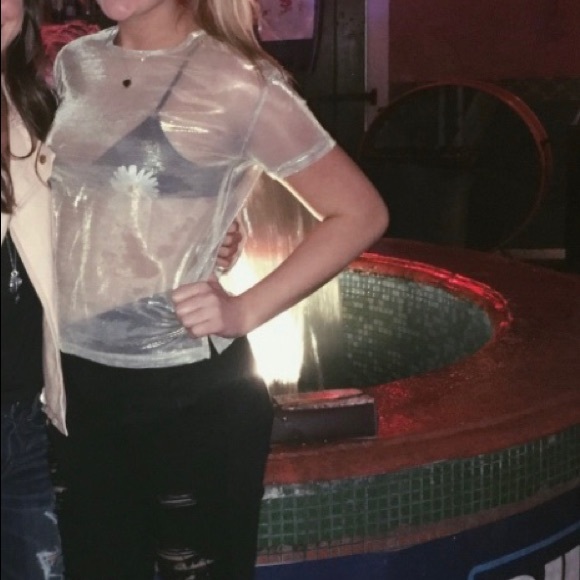 Urban Outfitters Tops - Iridescent short sleeve top from Urban🤩